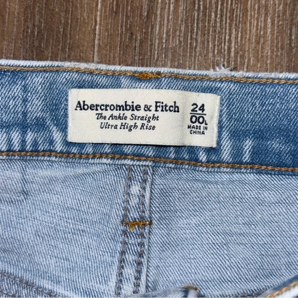 Abercrombie & Fitch The Ankle Straight Ultra High Rise Jean Size 24 Long blue - Picture 5 of 12